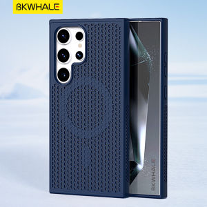 BKWHALE คูลลิ่งแม่เหล็กกรณีโทรศัพท์ สำหรับ Samsung Galaxy S25 Ultra S24 Ultra S23 + S22 Ultra S25 + S24 Plus S25+ S24+ S23+ S22+ S23FE ฝาครอบด้านหลังป้องกันการตก เปลือกอ่อน