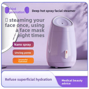 3rd Gen Nano Ionic Facial Steamer Hot Mist Open Pores Deep Hydration with Fruit/Herb Tray Large Tank 205mm Home Spa