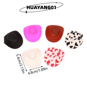 HUAYANG01 [2023 new HOT FASHION] 10 chiếc mũ búp bê bằng nhựa thu nhỏ mũ cao bồi phương Tây Mũ Cowgirl để trang trí búp bê
