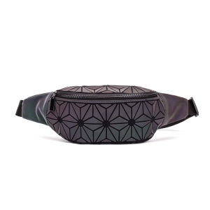 2024 New cross-border waist bag fashionable sports chest bag European and American outdoor sports waist bag luminous diamond-pattern mens waist bag
