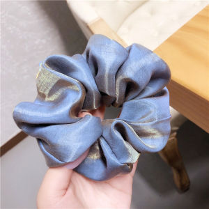 [SG | Fluffy] Vintage Pearly Light Silky Satin Big Scrunchies Women Hair Ties -  Big Scrunchy Hair Bands Elastic Hair Accessories Soft Large Scrunchies For Girl Women
