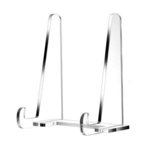 Clear Acrylics Easel Display Stand Photo Stand Decorative Plate Display Stand for Picture Frame Stand Artwork 5.9Inch