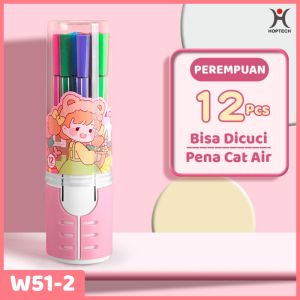 Aimilo Spidol Warna Warni 1 Set Hexagonal Watercolor Marker Pen 12/24 Warna