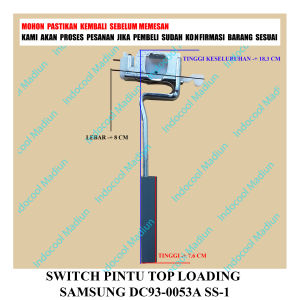 SWTLS DOOR SWITCH MESIN CUCI 1 TABUNG / SWITCH PINTU TOP LOADING SAMSUNG DC93-0053A SS-1