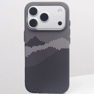 Carbon Fiber Mountain River Pattern Mangetic Case For iPhone 17 16 15 Pro Max Aluminum Alloy Lens Frame For Magsafe Back Covers