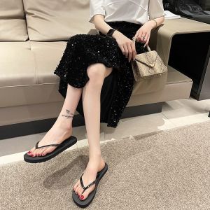 [Free Shipping] Summer Solid Color Indoor Casual Home Beach Thick-Soled Height-Increasing Flip-Flops