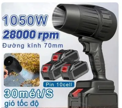 Máy Thổi Phản Lực Siêu Mạnh Thổi Bụi Lá Rác Động Cơ Lõi Đồng Sử Dụng Chân Pin Phổ Thông