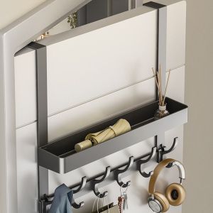 ORIGE HOUSE Strong Load-bearing Door Rear Storage Rack 5/6/7 Hooks Double-layer Door Clothes Hanger High-quality Space Saving Clothes Hanging Holder Home