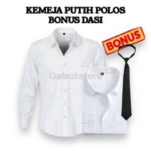 KEMEJA PUTIH BONUS DASI PREMIUM OSPEK WISUDA KERJA FORMAL