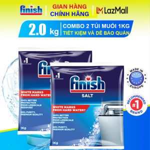 Muối rửa bát Finish hộp 2kg chính hãng - Muối rửa chén làm mềm nước bảo vệ máy và cải thiện độ bóng sáng