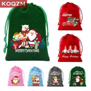 [COD] KOQZM KITCHEN Velvet Christmas Bags With Drawstring - 7Pcs For Wrapping Christmas Party Favors Or Gifts For Friends Children Customers