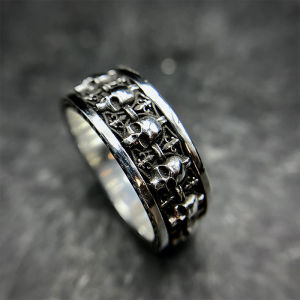LZD S925 Thai Silver R Fashion Thai Silver Indian Skull Openning Ring One Men and Women Ring