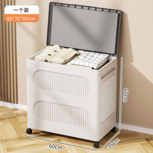 Easyhome.sg T-HE067/68 Flip Top Laundry Basket with Wheels / Space Saving Clothes Storage /Toys Organizer Storage