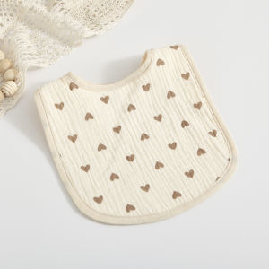 Baby Cotton 6-Layer Gauze U-Shaped Bib Anti-Spitting Milk Bib for Baby Boy Girl Gender Neutral Saliva Towel Newborn Baby Bib