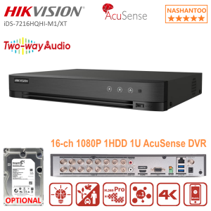 HIKVISION iDS-7216HQHI-M1/XT 16CH 3K/5MP 1HDD 1U Lite  Two Way Audio  AcuSense DVR  HDTVI Two Way Audio 1 SATA Interface (Up To 10 TB Capacity) CCTV Security System NASHANTOO