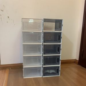 Combo 10 Hộp Đựng Giày Nắp Nhựa Cứng Tủ Đựng Giày Lắp Ghép Thông Minh Chịu Lực Tốt
