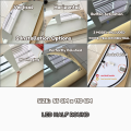 XMM【Ready Stock】LED Half Round Mirror/Half Moon Mirror LED Wall Mirror With 3 Light Level / LED Cermin Dinding Cermin Bulat Separuh Cermin Lampu. 