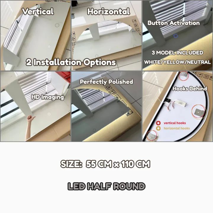 XMM%E3%80%90Ready%20Stock%E3%80%91LED%20Half%20Round%20Mirror/Half%20Moon%20Mirror%20LED%20Wall%20Mirror%20With%203%20Light%20Level%20/%20LED%20Cermin%20Dinding%20Cermin%20Bulat%20Separuh%20Cermin%20Lampu%20-%20Image%205