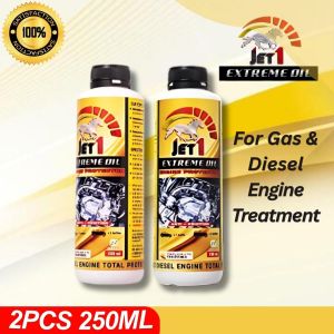 Jet 1 Extreme Oil 2pcs 250ml Engine Treatment for Gas and Diesel Engines Quality Oil Additives Less Gasoline use