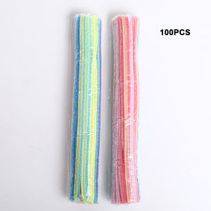 ลวดกำมะหยี่ DIY เซทลวดกำมะหยี่ ชุดละ 100 เส้น สร้างสรรค์งานประดิษฐ์ต่างๆ เด็กทำงานฝีมือ สำหรับงานฝีมือ สีสันสดใส