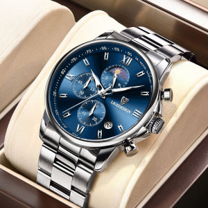 LIGE Watch for Men Original Fashion Steel Belt Waterproof Calendar Chronograph Sports Top Brand Luxury Quartz Watches