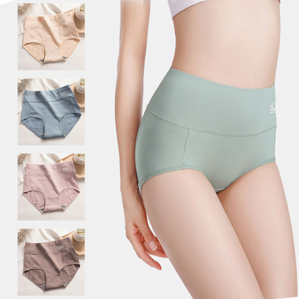 3/5PCS/Set M-XXL High Waist Pure Cotton Panties Women Briefs Underwear Girls Panties Antibacterial Cotton Crotch for Women Female