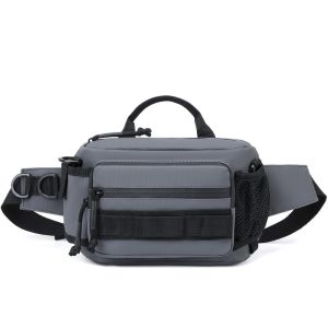 MKEB Water Resistant Waist Bag Multiple Pockets Oxford Cloth Crossbody Bag Adjustable Strap Sling Bag Outdoor Use