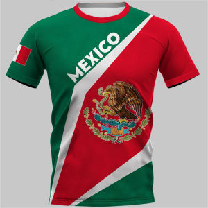 Fashion Mexico National Flag Print T Shirt For Men Funny 3D Eagle Pattern Short Sleeve Summer Casual O-neck Loose Top Mens Tees h260615