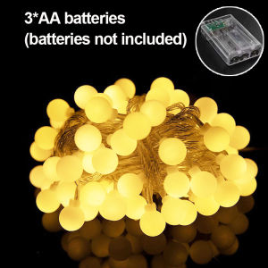10M LED Ball Light String Fairy Lights Outdoor Camping Tent light Battery Operated Christmas Light for Hoom Wedding Party Christmas Decoration
