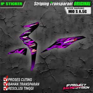 (COD) STICKER STRIPING MOTOR YAMAHA MIO S VARIASI DESAIN RACING HOLOGRAM DAN TRANSPARAN KODE A.56