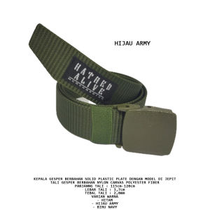 Ikat Pinggang Distro Hatred Alive Official Premium Tali Tebal Tactical Nylon Canvas Tactical Army Anti Metal Detector Model Kepala Gesper Di Jepit A3