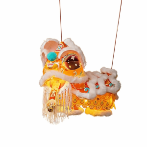 Minoa mid autumn festival lantern 中秋节灯笼diy Lion Dance Mid-Autumn Festival Lantern PVC Ancient Style Luminous Lantern Good Luck with Tassel Handheld Lantern Kids