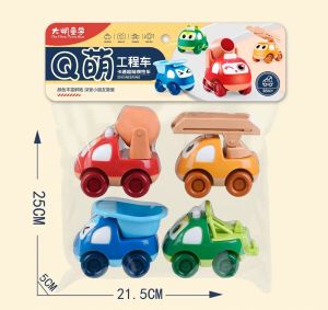 Đồ chơi xe quán tính mini hoạt hình xe poli chạy đà hoạt hình mô hình xe công trình xe ben xe trộn xe cứu hộ xe tải