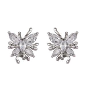 Rhinestones Studded Butterfly Earphone Decoration Coppers Material Quick Release Fastener for Students and Enthusiasts