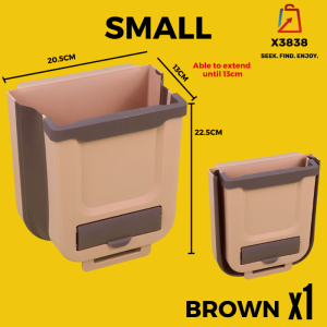 ✅ Foldable Hanging Rubbish Bin Wall Mounted Trash Can Portable Kitchen Garbage Folding Dustbin Tong Sampah Dapur Kereta 厨房挂式折叠垃圾桶