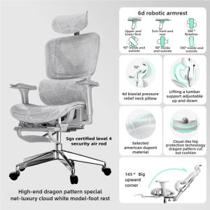 Office chair foldable gaming chair lightweight 3D home chair with leg support and flip 3D armrests ergonomic massage chair gaming chair