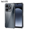 4in1 for Itel A70 phone Case +back film+camera lens film+ clear tempered glass film Transparent Back Cover  Shockproof Protective Shell. 