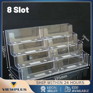 8 Slot Tempat Kartu Nama Akrilik / Stand Kartu Nama / Name Card Holder Kantor