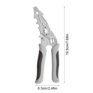 MINUTE 1Pcs ปรับได้ ที่ปอกสายไฟ แบบพับได้ ลวดแบน คีมตัดสายเคเบิล ทนทาน ดึงสายไฟ เครื่องมือลอก คีมช่างไฟฟ้า