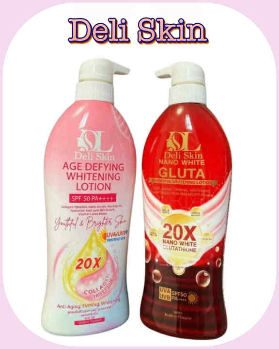 Deli Skin Whitening Lotion 20X Collagen Tripeptide / Nano White Glutathione  UVA UVB SPF 50 PA++++ Anti-Aging Sun Protection Lotion Halal Non-Sticky  Moisturizing Formula - Lazada | Lazada PH