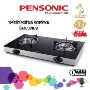 Pensonic High Fire Flame Table Glass Top Double Gas Cooker PGC-2201G Tempered Glass Top
