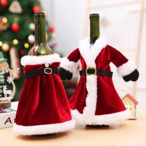 Christmas Wine Bottle Cover Merry Christmas Decor for Home Santa Claus Xmas Decoration Dinner New Year Ornament Gift