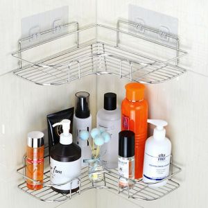 Kệ Góc Nhà Tắm Inox sáng bóng không rỉ sét lắp đặt dán tường siêu chắc