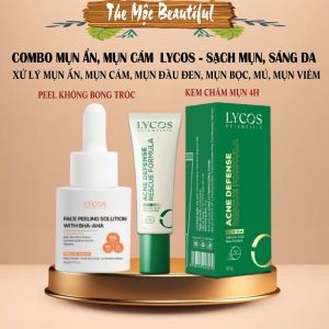 [Mụn Ẩn Mụn Cám Mụn Đầu đen] Combo mụn Lycos: Peel da + Chấm Mụn 4h - Sạch mụn sáng damờ thâm mụn