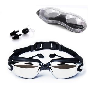 Kacamata Renang Dewasa Chrome Anti UV dan Anti Embun Dengan Penutup Telinga dan Karet Pengaturan / Kacamata Renang Original