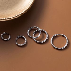 1000earring 925 Sterling Silver Round Huggie Hoop Earrings - Gold/Silver