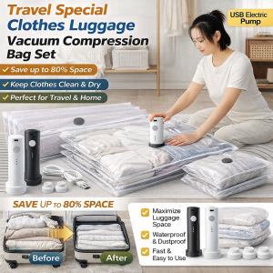 Vacuum Compression Bag Set USB Electric Pump Seal Vacuum Storage Bag Travel Vaccum Bag Home Vacuum Storage Bag 真空收纳袋