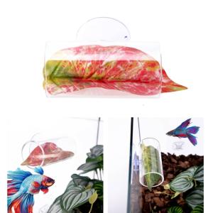 Giả lá Silicone đường hầm Núm hút cao su cho bể cá nghỉ ngơi lá cây đầy màu sắc cho bể cá đồ trang trí