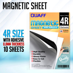 PP Supplies- QUAFF Magnetic Sheet Cuttable DIY Ref Magnet  A4 Size | 4R Size Plain and with Adhesive- 10sheets