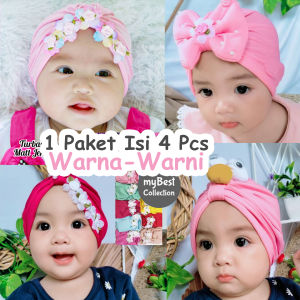 Paket 4pcs turban bayi premium lucu cantik / ciput anak / hijab baby